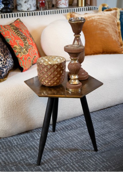 Bout de canapé hexagonal 