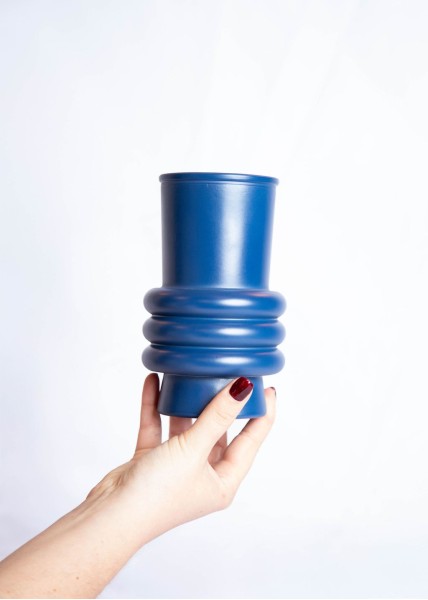 Vase Berlin anneaux bleu