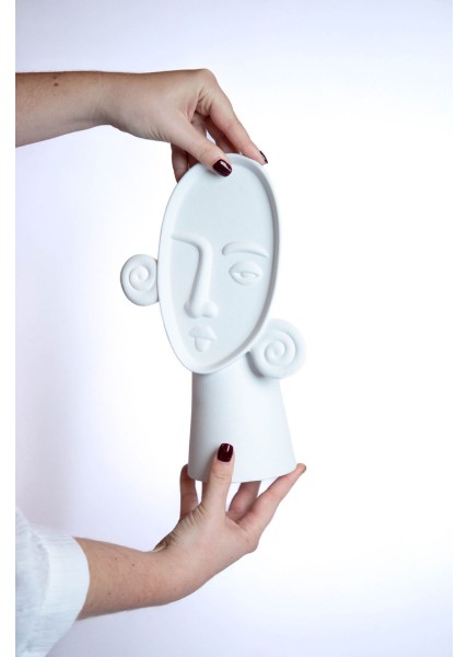 Vase tête Picasso blanc en M