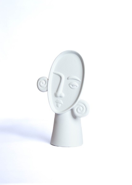 Vase tête Picasso blanc en M